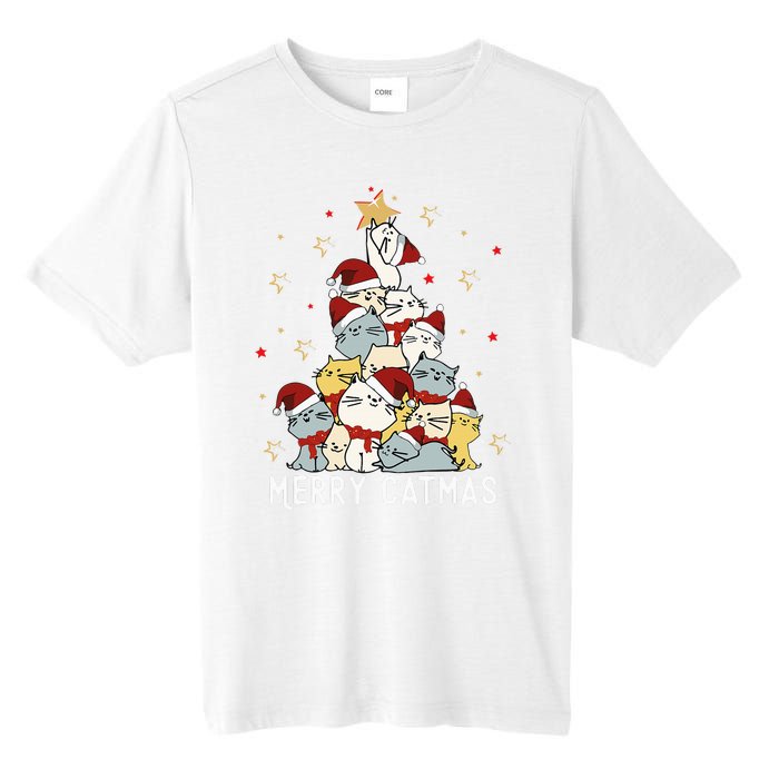 Festive Feline Fun Adorable Christmas Tree Kitty for Cat Lovers Tall Fusion ChromaSoft Performance T-Shirt