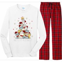 Festive Feline Fun Adorable Christmas Tree Kitty for Cat Lovers Long Sleeve Pajama Set