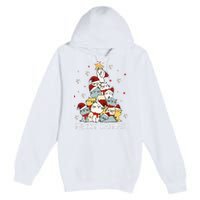 Festive Feline Fun Adorable Christmas Tree Kitty for Cat Lovers Premium Pullover Hoodie