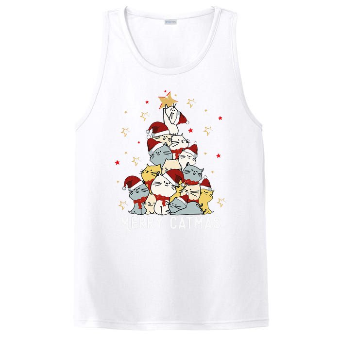 Festive Feline Fun Adorable Christmas Tree Kitty for Cat Lovers PosiCharge Competitor Tank