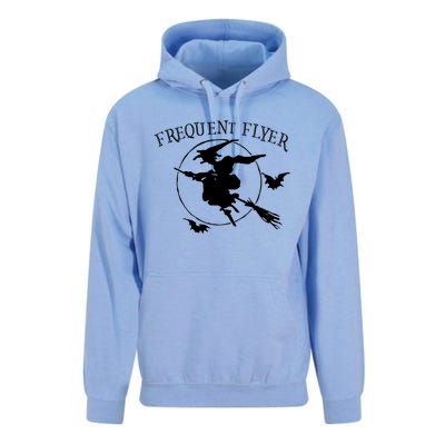 Frequent Flyer Funny Halloween Creepy Bad Witch Broom Moon Gift Unisex Surf Hoodie