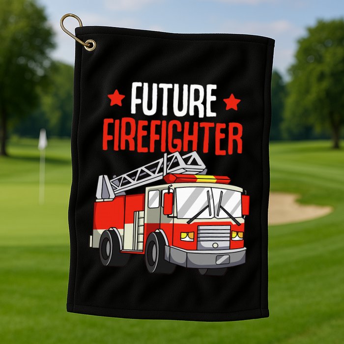 funny Future Firefighter Fireman Firefighting Golf Towel