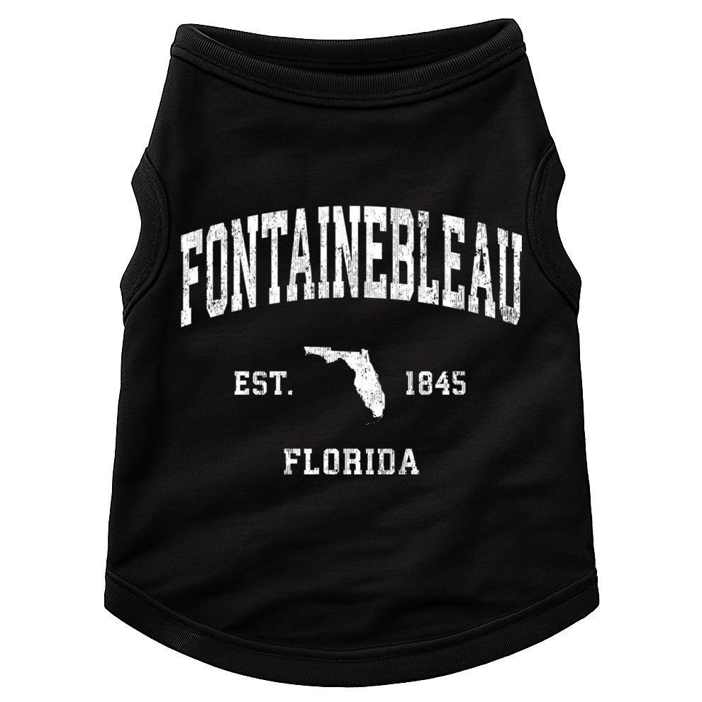 Fontainebleau Florida Fl Vintage Athletic Doggie Tank