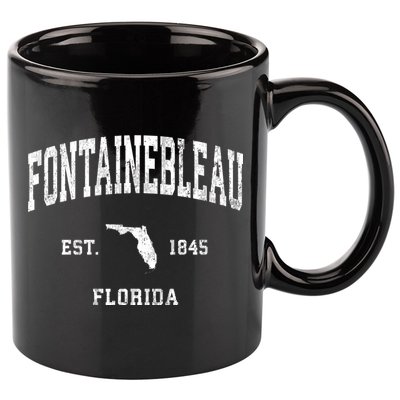 Fontainebleau Florida Fl Vintage Athletic 11oz C Handle Ceramic Mug