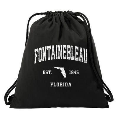 Fontainebleau Florida Fl Vintage Athletic Drawstring Bag