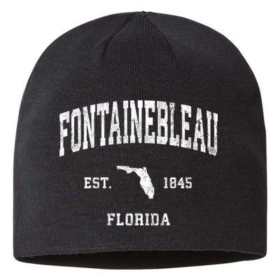 Fontainebleau Florida Fl Vintage Athletic Sustainable Beanie