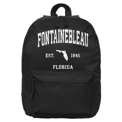 Fontainebleau Florida Fl Vintage Athletic 16 in Basic Backpack