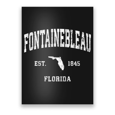 Fontainebleau Florida Fl Vintage Athletic Poster