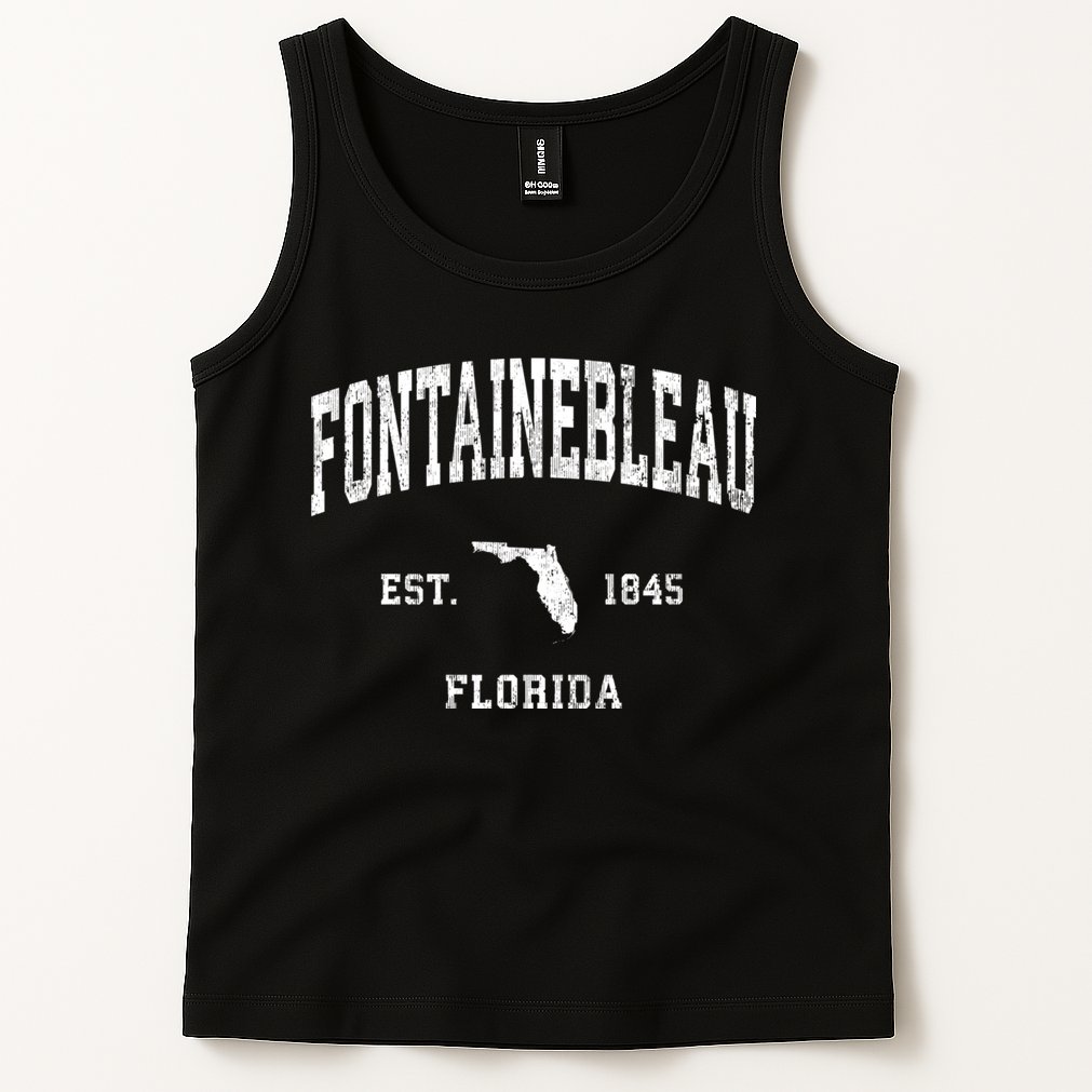 Fontainebleau Florida Fl Vintage Athletic Tank Top