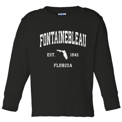 Fontainebleau Florida Fl Vintage Athletic Toddler Long Sleeve Shirt