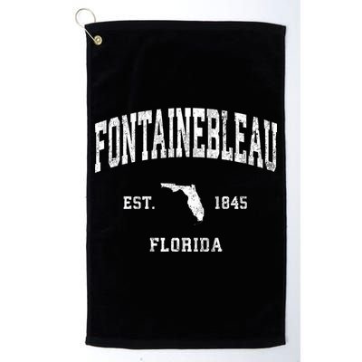 Fontainebleau Florida Fl Vintage Athletic Golf Towel