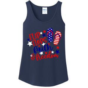 Flip Flops Faith And Freedom Ladies Essential Tank