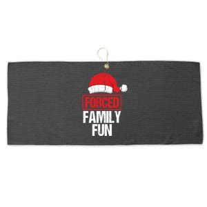 Forced Family Fun Winter Holidays Funny Christmas Gift Cool Gift Large Microfiber Waffle Golf Towel