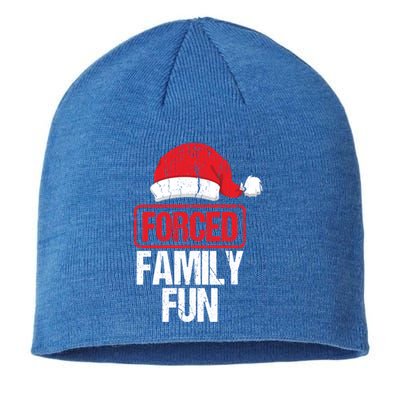 Forced Family Fun Winter Holidays Funny Christmas Gift Cool Gift Sustainable Beanie