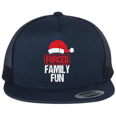 Forced Family Fun Winter Holidays Funny Christmas Gift Cool Gift Flat Bill Trucker Hat