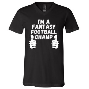 Funny Fantasy Football Legend, I’m A Fantasy Football Champ V-Neck T-Shirt