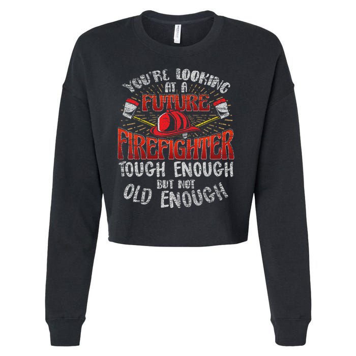 Future Firefighter Funny Cropped Pullover Crew