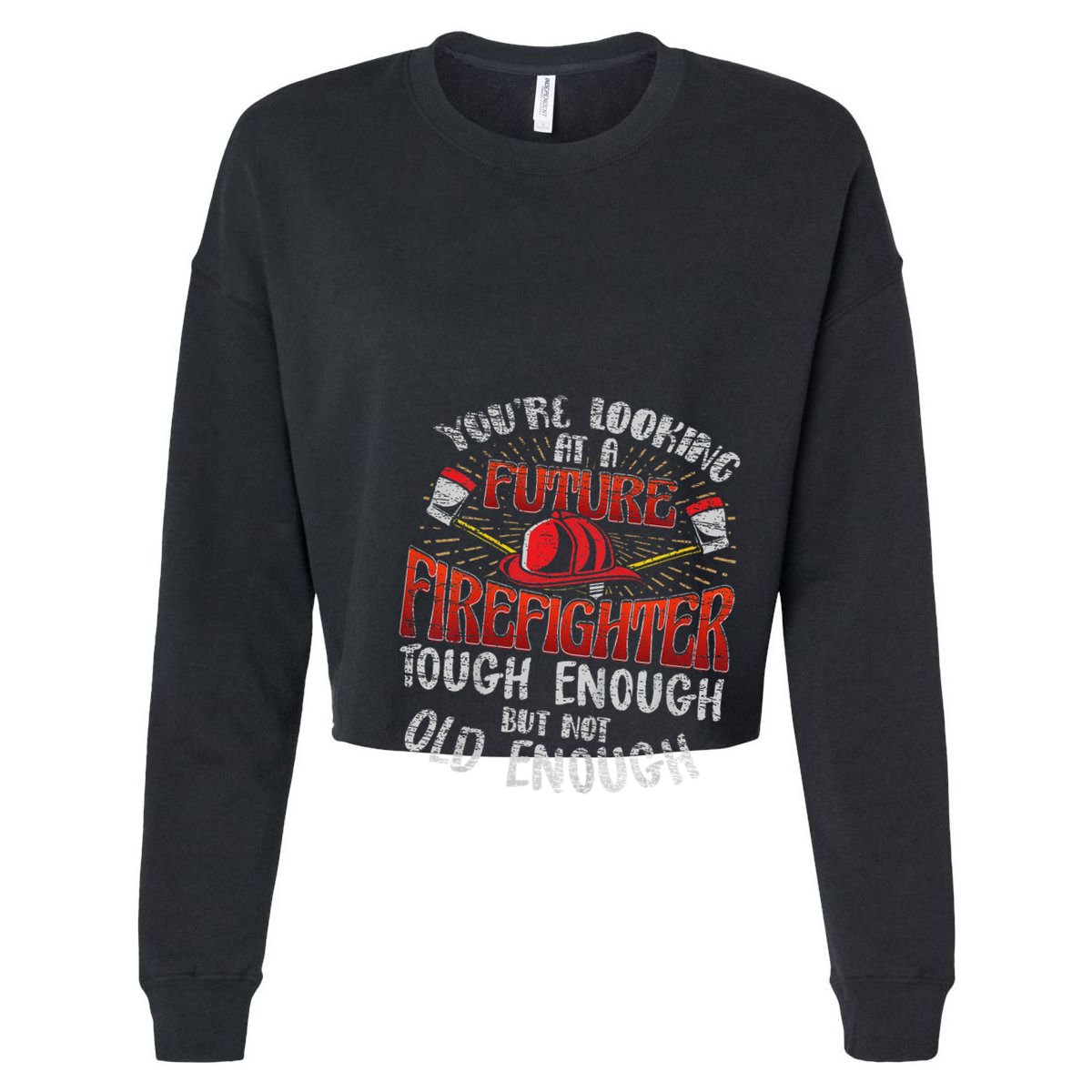 Future Firefighter Funny Cropped Pullover Crew