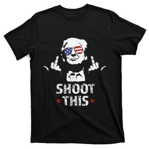 Fight Fight Fight Trump 2024 American Flag Shoot This T-Shirt