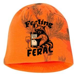 Feeling Feral Funny Raccoon Meme Kati - Camo Knit Beanie