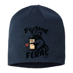 Feeling Feral Funny Raccoon Meme Sustainable Beanie