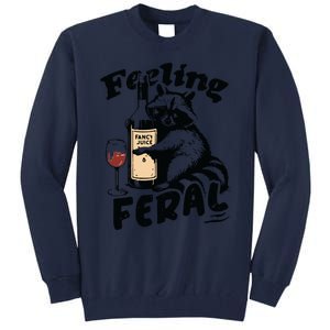 Feeling Feral Funny Raccoon Meme Tall Sweatshirt