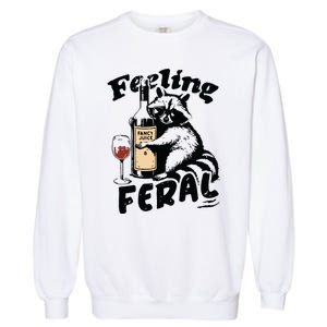 Feeling Feral Funny Raccoon Meme Garment-Dyed Sweatshirt