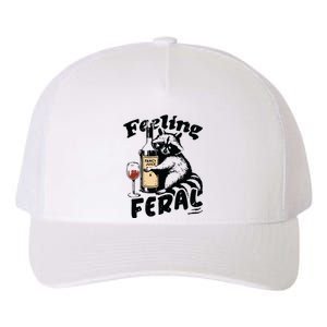 Feeling Feral Funny Raccoon Meme Yupoong Adult 5-Panel Trucker Hat