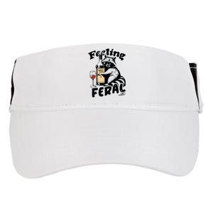 Feeling Feral Funny Raccoon Meme Adult Drive Performance Visor