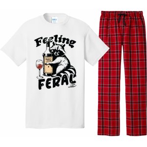 Feeling Feral Funny Raccoon Meme Pajama Set