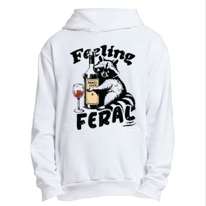 Feeling Feral Funny Raccoon Meme Urban Pullover Hoodie