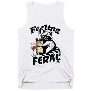 Feeling Feral Funny Raccoon Meme Tank Top