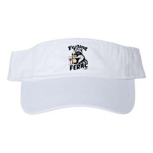 Feeling Feral Funny Raccoon Meme Valucap Bio-Washed Visor