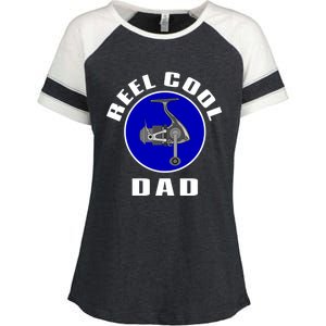 Fishing Funny Fisher Reel Cool Dad Funny Fishing Dad Gift Enza Ladies Jersey Colorblock Tee