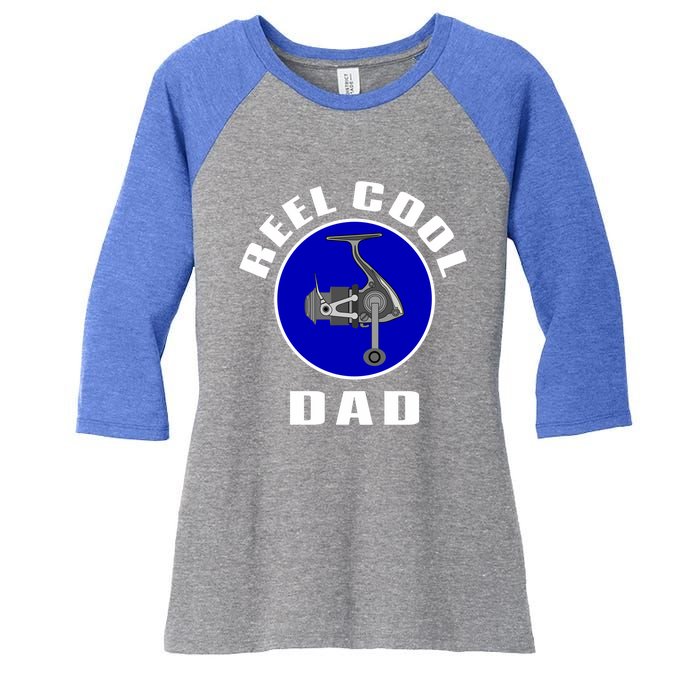 Fishing Funny Fisher Reel Cool Dad Funny Fishing Dad Gift Women's Tri-Blend 3/4-Sleeve Raglan Shirt