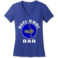 Fishing Funny Fisher Reel Cool Dad Funny Fishing Dad Gift Women's V-Neck T-Shirt