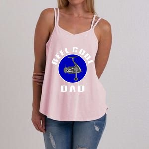 Fishing Funny Fisher Reel Cool Dad Funny Fishing Dad Gift Women's Strappy Tank