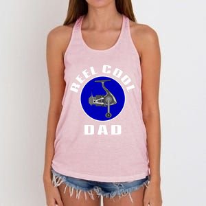 Fishing Funny Fisher Reel Cool Dad Funny Fishing Dad Gift Women's Knotted Racerback Tank