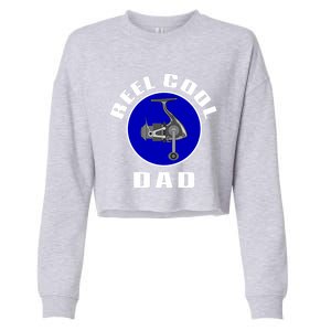 Fishing Funny Fisher Reel Cool Dad Funny Fishing Dad Gift Cropped Pullover Crew