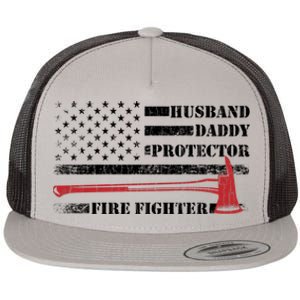 Firefighter Funny Fire Fire Truck Graphic Gift Flat Bill Trucker Hat