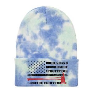 Firefighter Funny Fire Fire Truck Graphic Gift Tie Dye 12in Knit Beanie