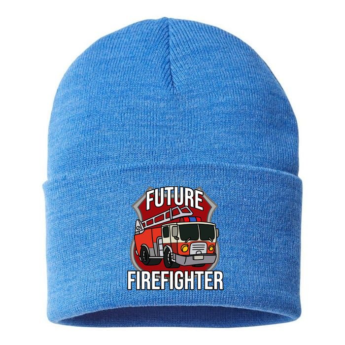 Future Firefighter Fire Fire Truck Car Gift Sustainable Knit Beanie