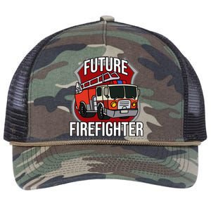 Future Firefighter Fire Fire Truck Car Gift Retro Rope Trucker Hat Cap