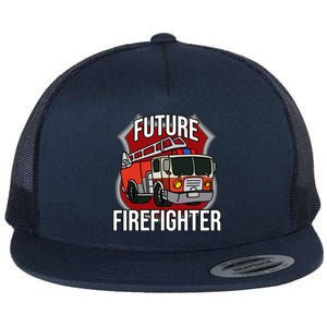 Future Firefighter Fire Fire Truck Car Gift Flat Bill Trucker Hat