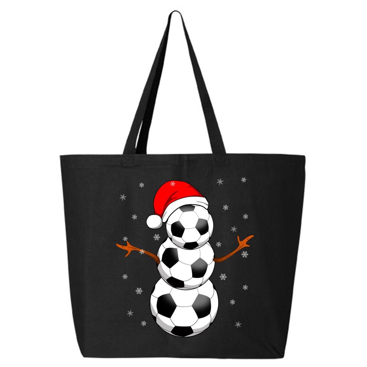 Funny Football Funny Gift For Boys Girls Christmas Snow Soccer Gift 25L Jumbo Tote