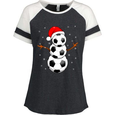 Funny Football Funny Gift For Boys Girls Christmas Snow Soccer Gift Enza Ladies Jersey Colorblock Tee