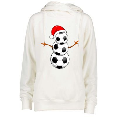 Funny Football Funny Gift For Boys Girls Christmas Snow Soccer Gift Womens Funnel Neck Pullover Hood