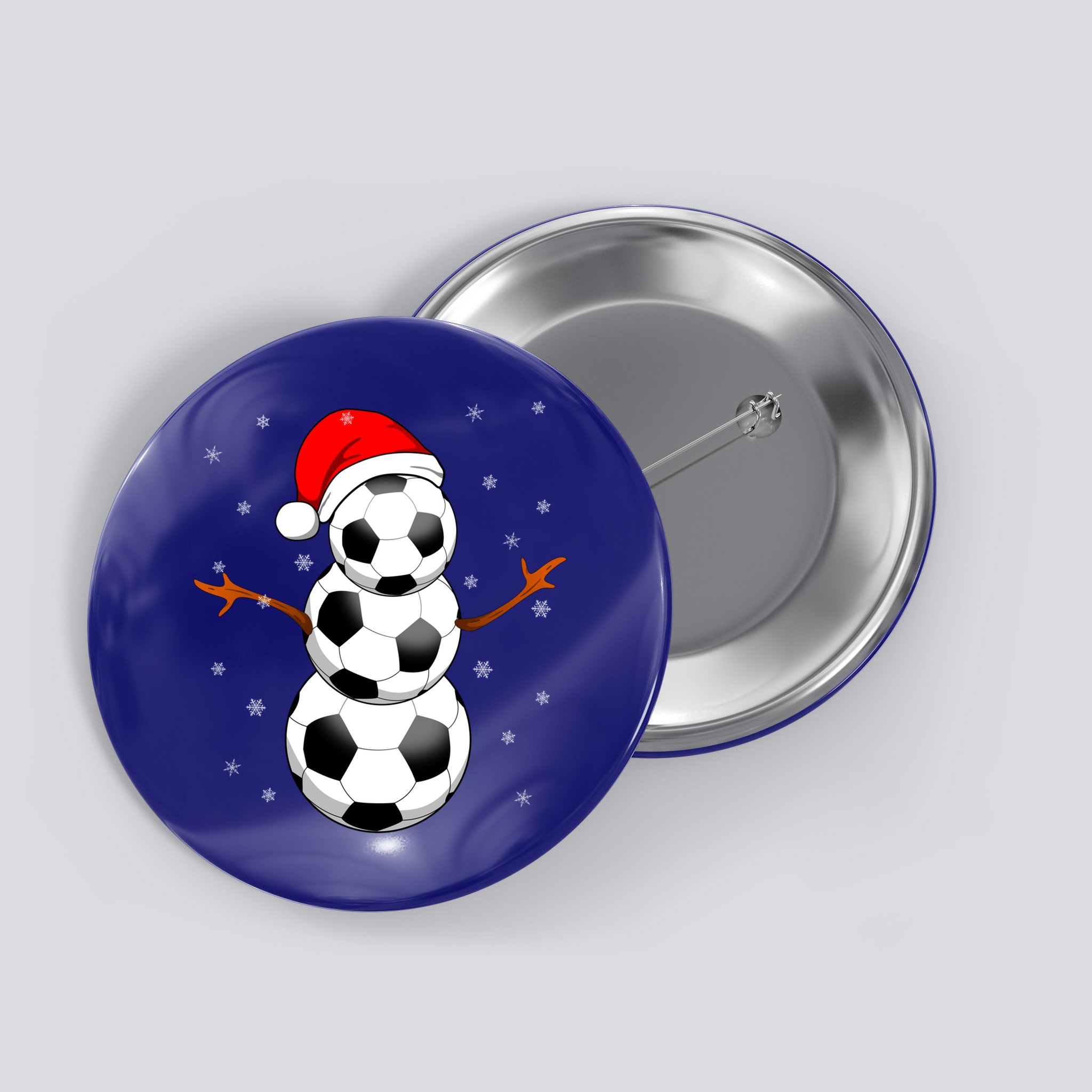 Funny Football Funny Gift For Boys Girls Christmas Snow Soccer Gift Button