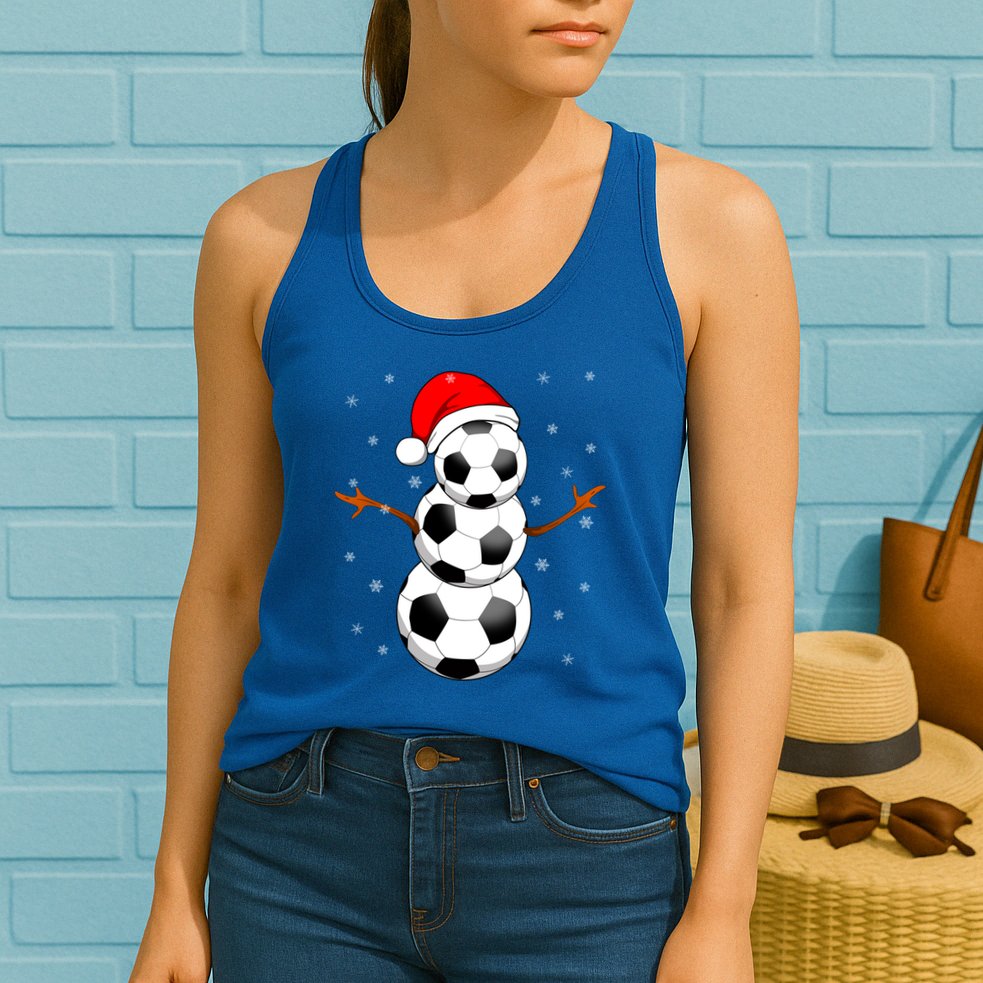 Funny Football Funny Gift For Boys Girls Christmas Snow Soccer Gift Womens Tank Top