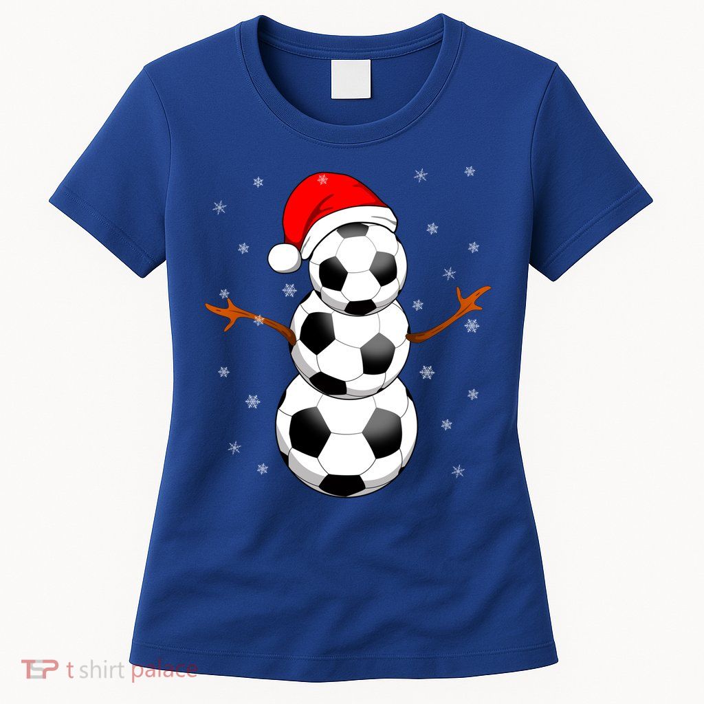 Funny Football Funny Gift For Boys Girls Christmas Snow Soccer Gift Womens T-Shirt